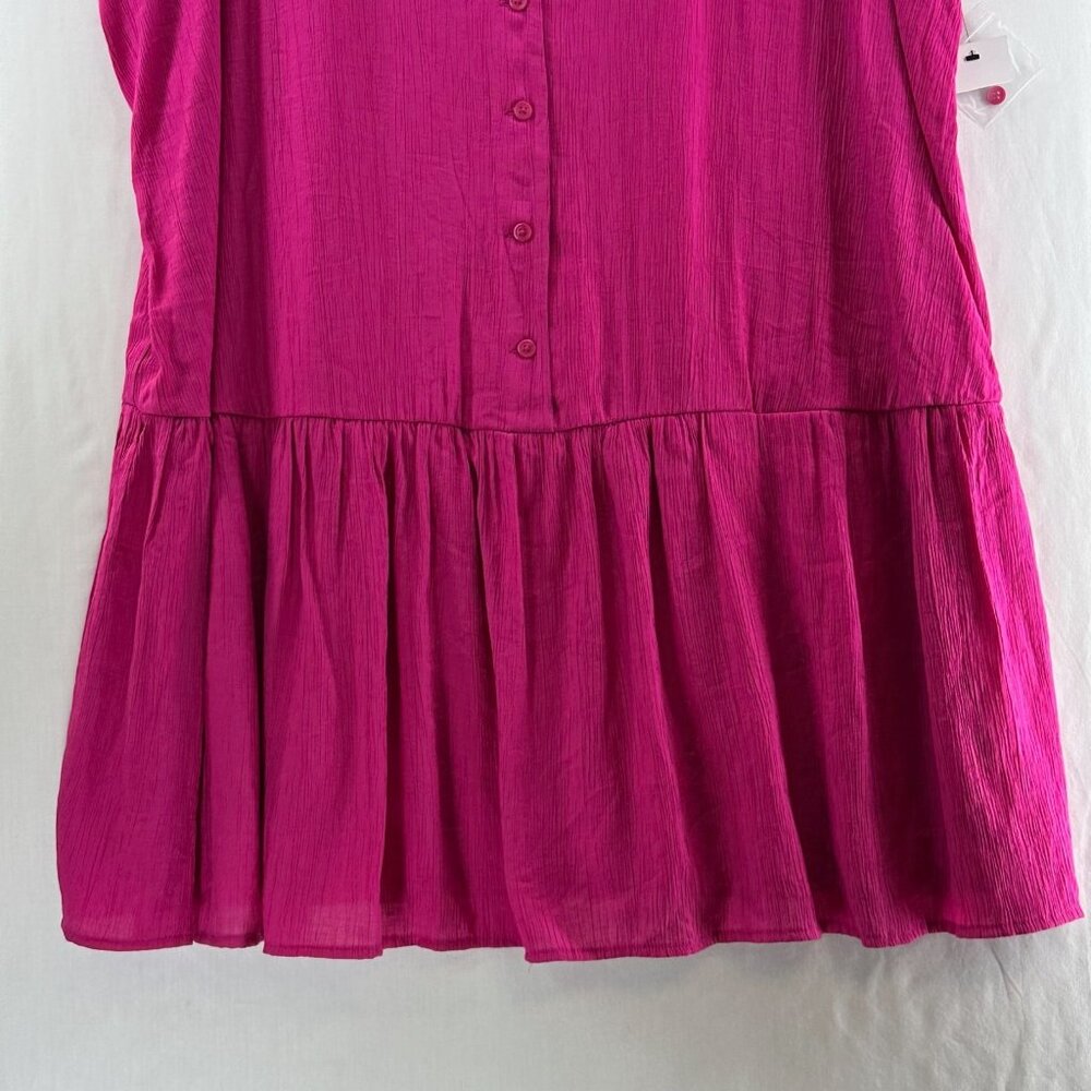Nine West Button Front Ruffle Hem Mini Dress Size… - image 5